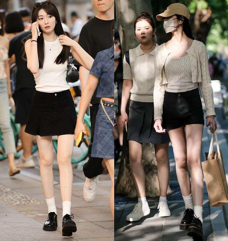 被北京女生的“迷你裙”惊艳了，高级显瘦显腿长，夏天穿超美！